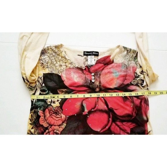 Appropriate Behavior Women’s Floral Sheer Lace Buttons Long Sleeve Shirt S (4-6) - Picture 8 of 10